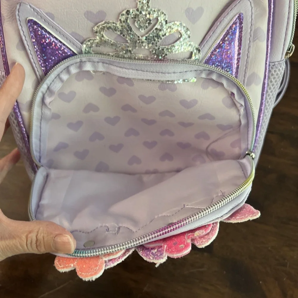 Miss OMG‎ Kitty Backpack Princess Crown Flowers Mini Kids Girl Lavender